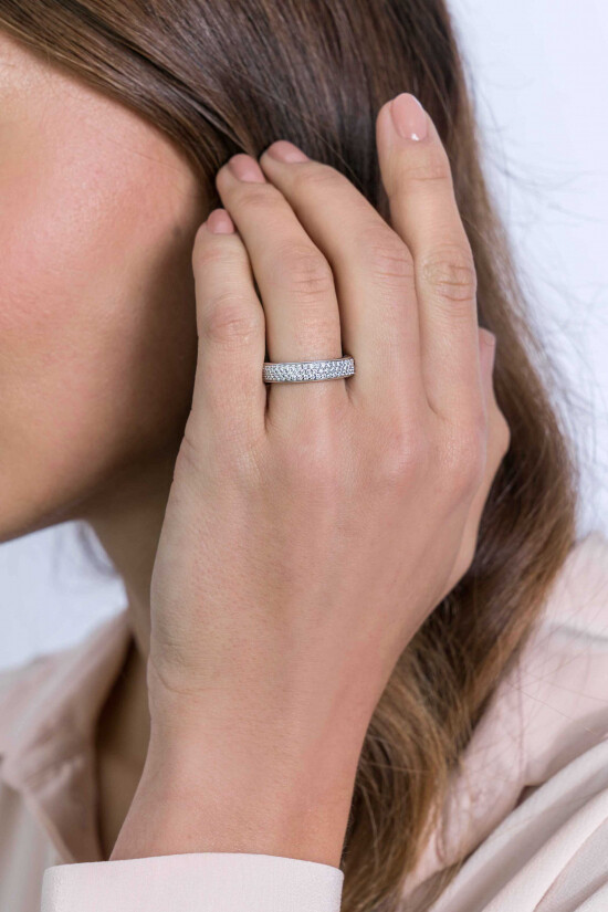 ZINZI silberner Ring weiß  ZIR1183