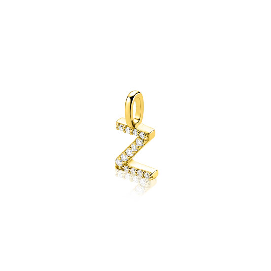 ZINZI zlv. hanger gg.verg.letter Z bezet met zirconia's