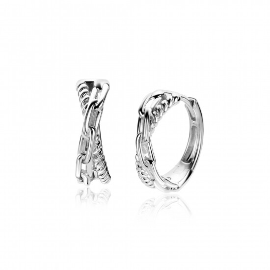 ZINZI zlv. oorringen cross-over paperclip/gedraaid