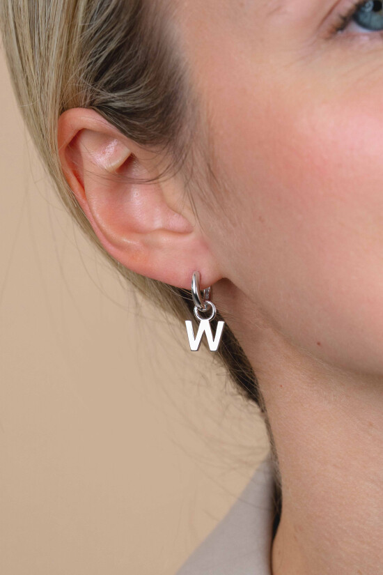 ZINZI silberner Buchstabe Ohranhänger W Preis pro Stück ZICH2144W