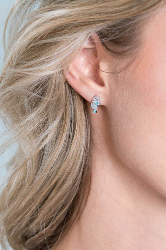 ZINZI silbernes Fantasie Ohrstecker 13mm hellblau und weiß ZIO2189