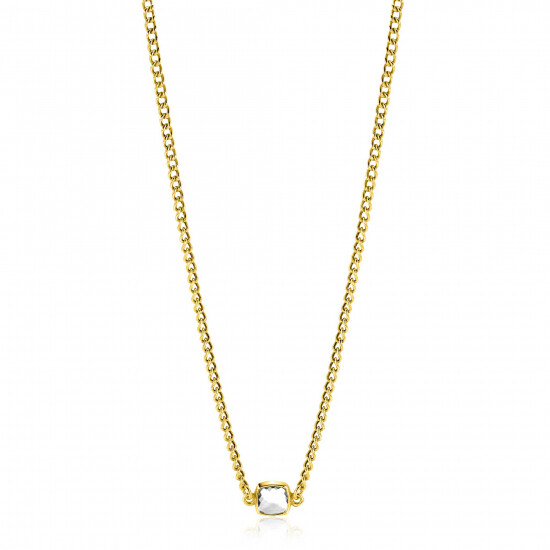 ZINZI zlv. collier gg.verg. grmt. met vk zirconia
