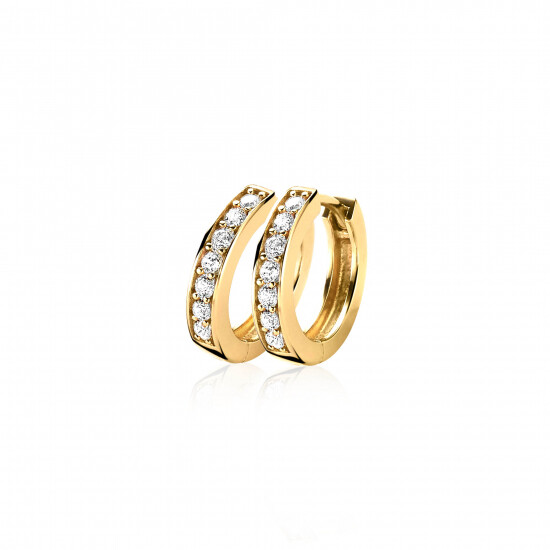 ZINZI silberne Ohrringe gelbvergoldet 15 x 3mm  weiß ZIO191Y