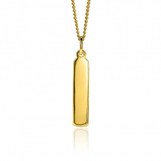 ZINZI silberner Anhänger 14K gelbvergoldet 32mm längliche Platte ZIH2213G