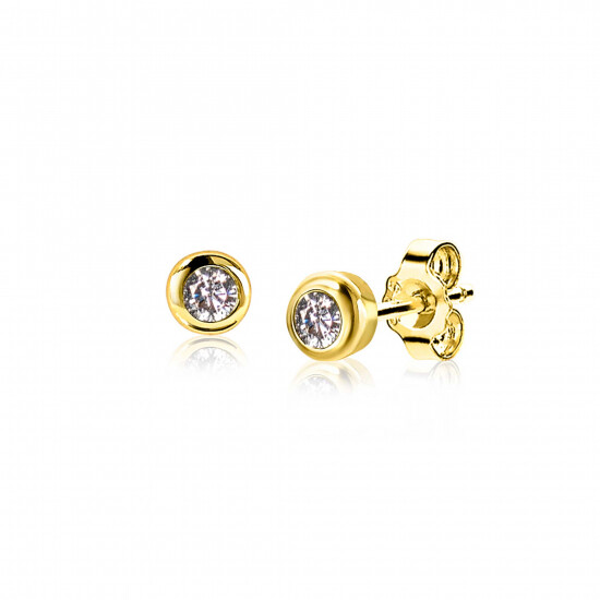 ZINZI zlv. oorknopjes gg.verg.birthstones wit cz