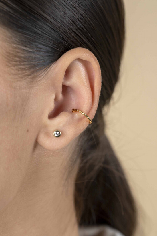 ZINZI zlv. earcuff gg.verg. gedraaid