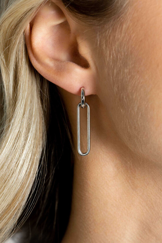 ZINZI zlv. oorbedels paperclip glad 28mm