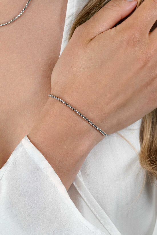 ZINZI Silberarmband mit Jasseron-Kugeln (2,5 mm breit) in der Mitte, 16-19 cm ZIA2640
