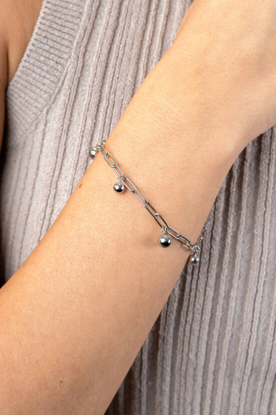 ZINZI zlv. armband schakels met bolletjes eraan