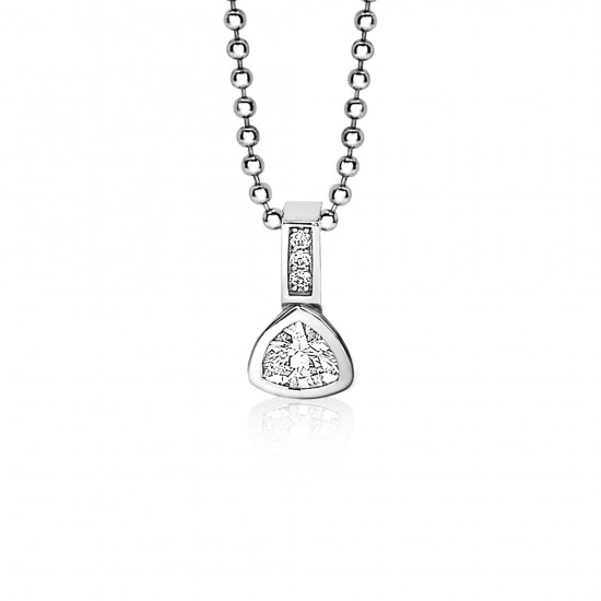 ZINZI silberner Anhänger Dreieck weiß ZIH1663