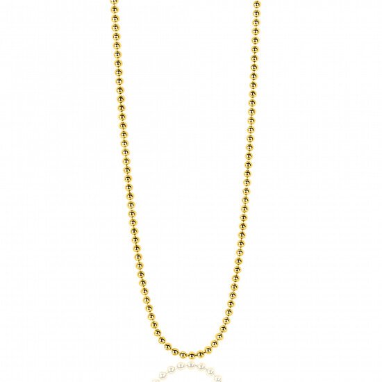 ZINZI zlv. bol collier 90 cm geel verguld