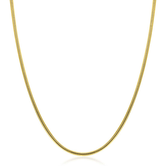 ZINZI zlv. slangen collier gg.verg.rond 2mm 42+3cm