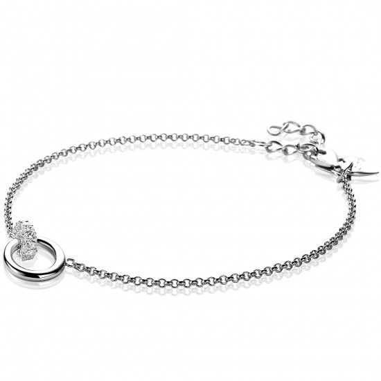 ZINZI silbernes Armband rund weiß ZIA1830