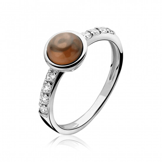ZINZI silberner Ring braun ZIR927BR