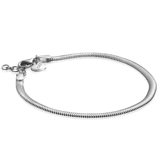 ZINZI zlv. armband platte slang 3.3mm breed