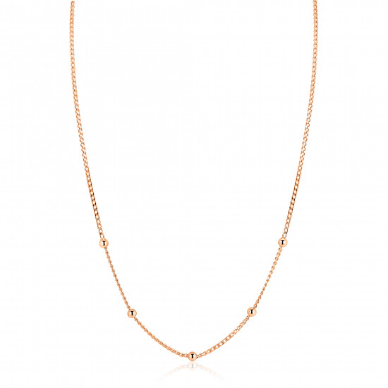 ZINZI zlv. collier rosé verg.gourmet / bolletjes 42+3