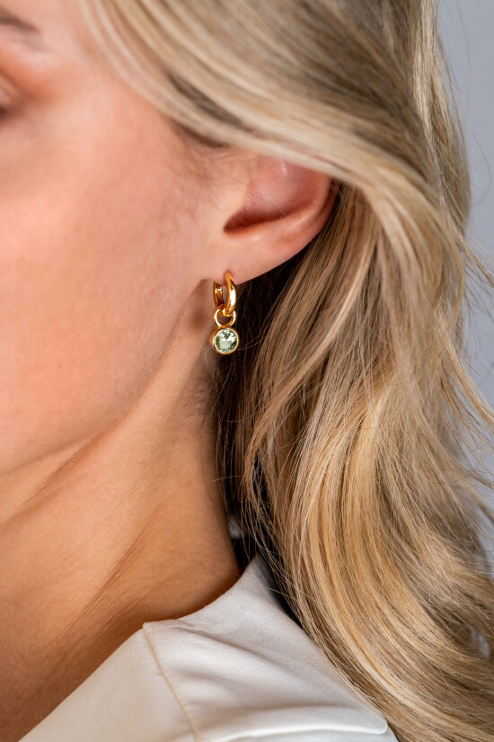 ZINZI zlv.oorbedels gg.verg. birthstones peridoot cz