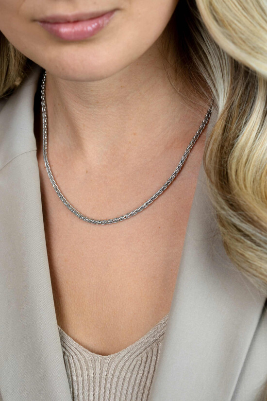 ZINZI silberne Gliederhalskette Palmier massiv 3mm breit 45cm ZIC1912