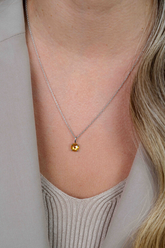 ZINZI silberner Anhänger rund gelb ZIH2072G