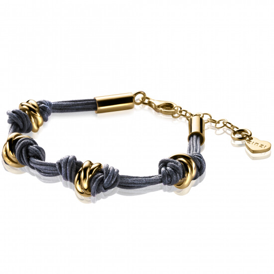 ZINZI silbernes Armband blau kurz gelb vergoldet 18-22cm ZIA1132BG
