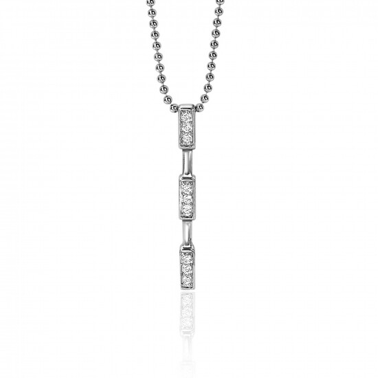 ZINZI silberner Anhänger Stab 26mm weiße Zirkonias ZIH1958