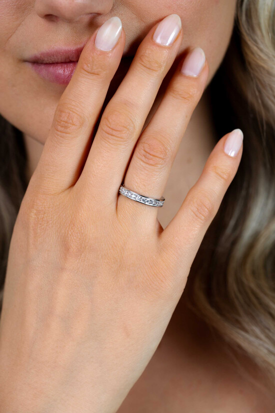 ZINZI silberner Ring weiß ZIR2050