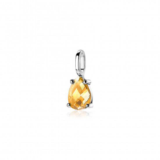 ZINZI silberner Anhänger Tropfenform gelb ZIH2070G