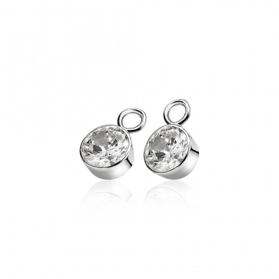 ZINZI silberne Ohrhänger  weiß ZICH186W