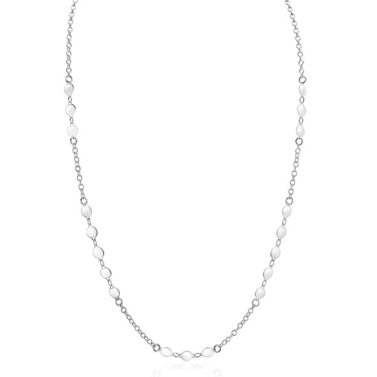 ZINZI zlv. collier met gladde ronde plaatjes