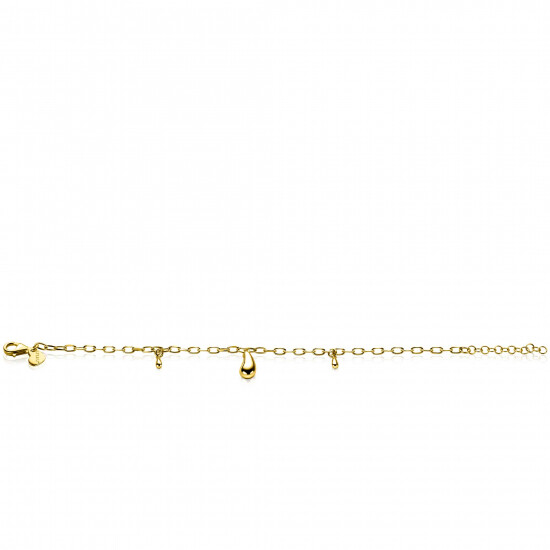 ZINZI vergoldetes Silberarmband mit drei tropfenförmigen Anhängern 17-19cm ZIA-BF109G