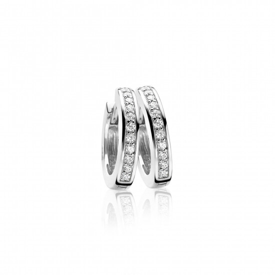 Zinzi silberne Kreolen 17 x 3mm  weiß ZIO186Z