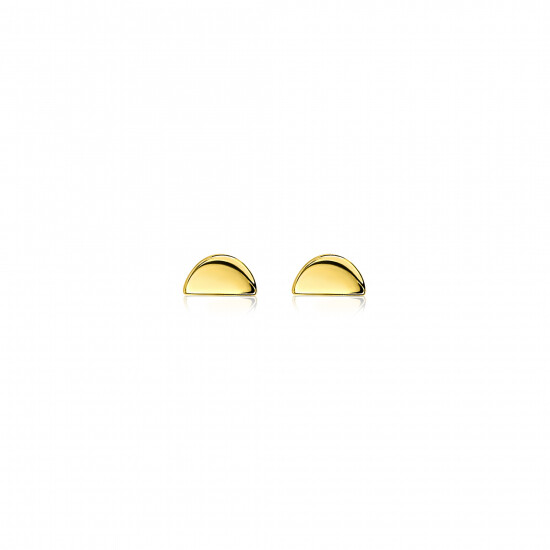ZINZI silberne Ohrstecker gelbvergoldet glatt Halbmond 6mm ZIO1379G