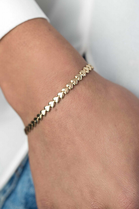 ZINZI silbernes Armband gelb vergoldet Herzen 4,5mm breit ZIA1798G