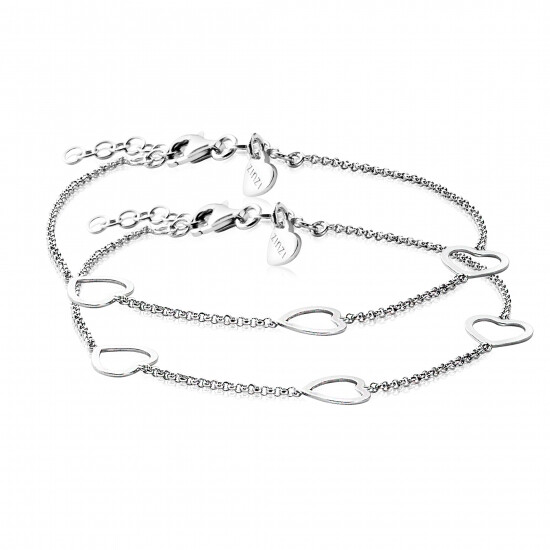 Zinzi Set aus 2 silbernen Armbändern Herz 17-20cm ZIA1188-SET