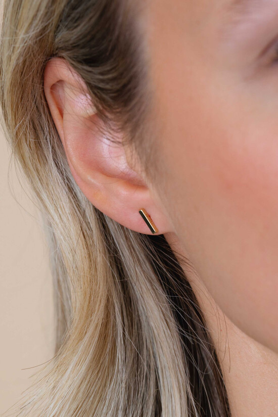 ZINZI silberne Ohrstecker gelb vergoldet glatt Stab 8mm ZIO1689G