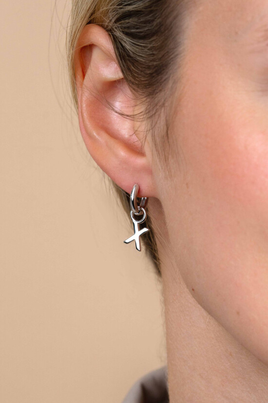 ZINZI silberner Buchstabe Ohranhänger X Preis pro Stück ZICH2144X