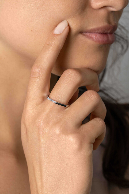 ZINZI zlv. aanschuifring 6 hoeken en zirconia's mt.60