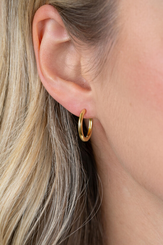 ZINZI silberne Kreolen gelbvergoldet 17 x 2mm glatt ZIO402G