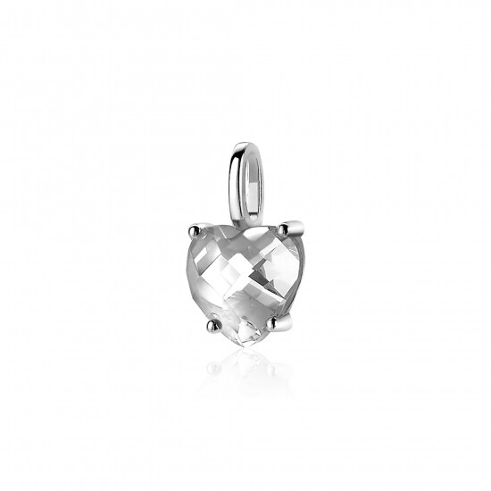 ZINZI silberner Anhänger Herz  weiß ZIH2071