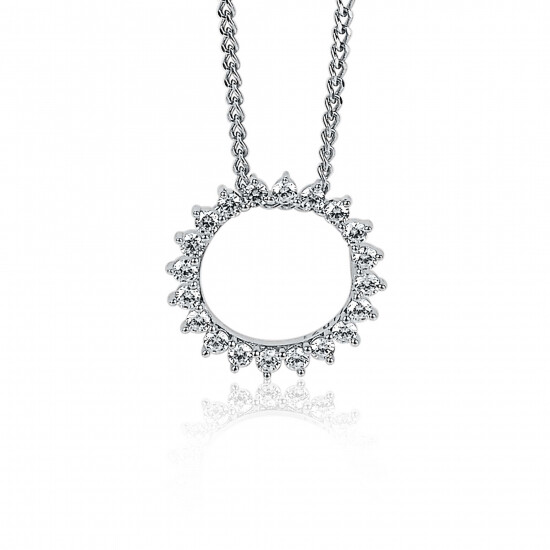 ZINZI silberner Anhänger Sonne  weiß 18mm ZIH1883