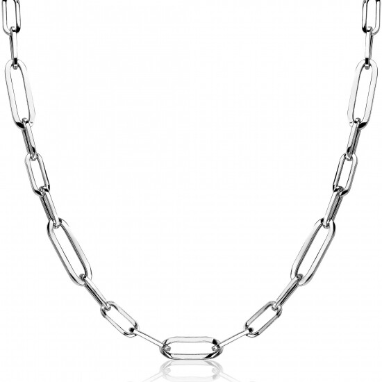 ZINZI silberne Kette 45cm mit ovale closed for ever Glieder 6mm breit ZIC1990