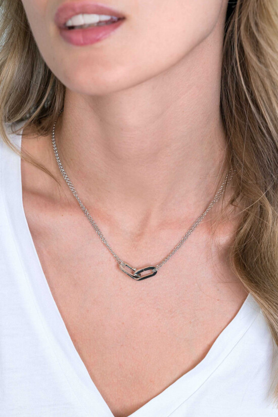ZINZI silberne Kette 45cm ovaler Verschlussring ZIC2215Z