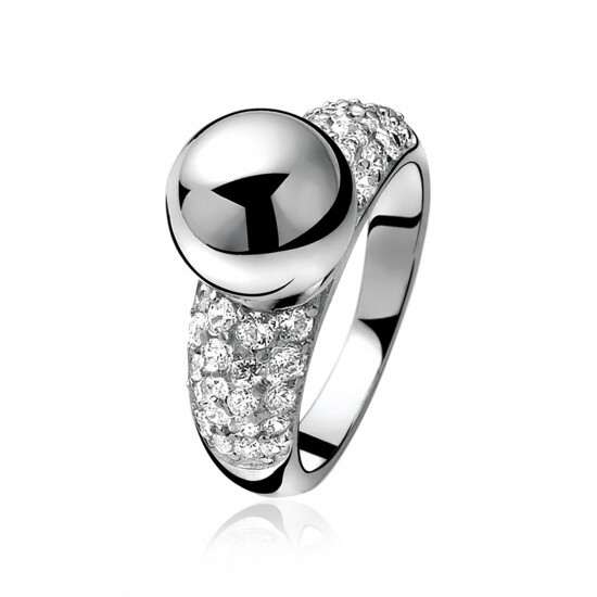 ZINZI silberner Ring weiß ZIR716