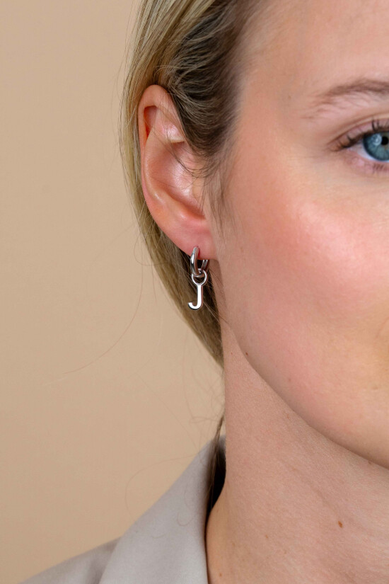 ZINZI silberner Buchstabe Ohranhänger J Preis pro Stück ZICH2144J