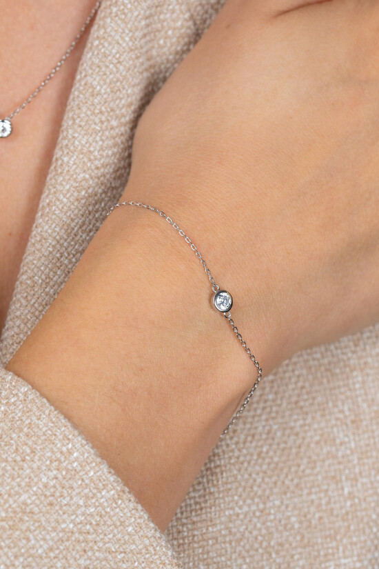 ZINZI silbernes Armband rund  weiß ZIA1393