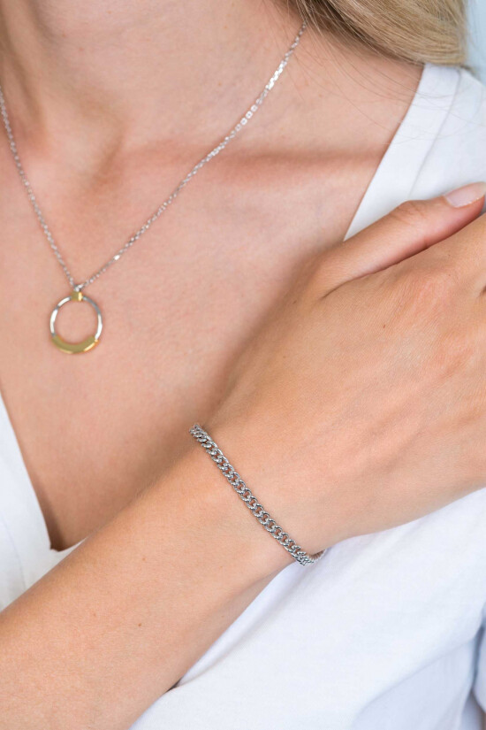 ZINZI silbernes Gourmet Armband 4,5mm breit 18,5cm ZIA1414