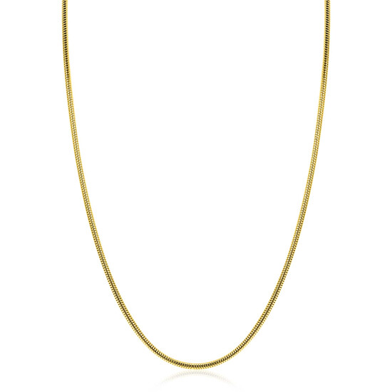ZINZI zlv. slangen collier gg.verg.rond 2mm 42+3cm