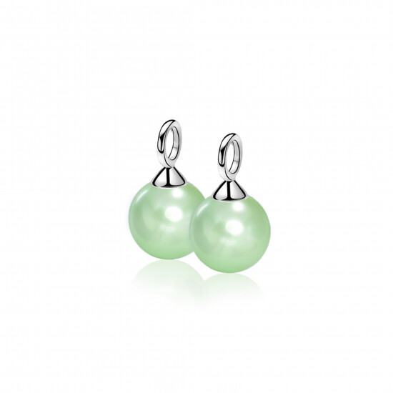 ZINZI silberne Ohrhänger Perle mintgrün ZICH266M