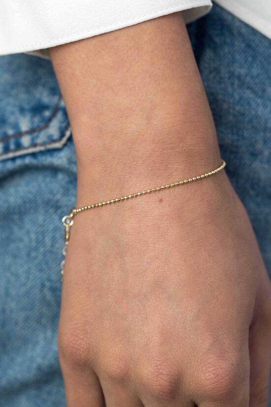 ZINZI silbernes Kugel Armband gelb vergoldet 1,5mm breit 17-19,5cm ZIA1909G