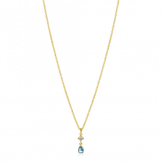 ZINZI zlv.collier gg.verg.hanger peer blauw/VK zirc